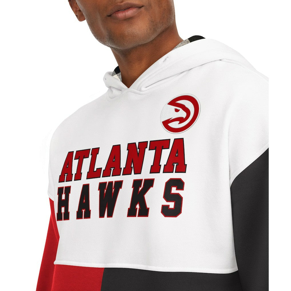 Atlanta Hawks Tommy Jeans Andrew Split Pullover Hoodie - White/Red on sale