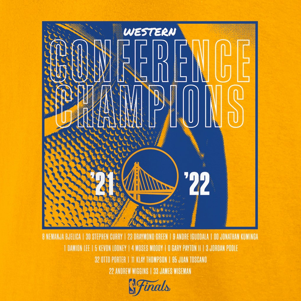 Golden State Warriors Women's 2022 Western Conference Champions Balanced Attack Roster V-Neck T-Shirt sale - Gold | Fanatics shop