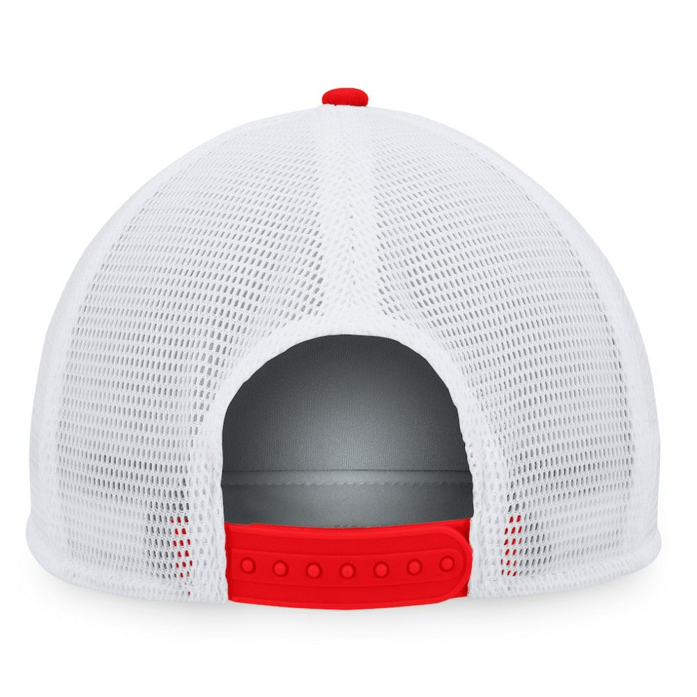 Washington Nationals Majestic Foam Trucker Snapback Hat - Red/White