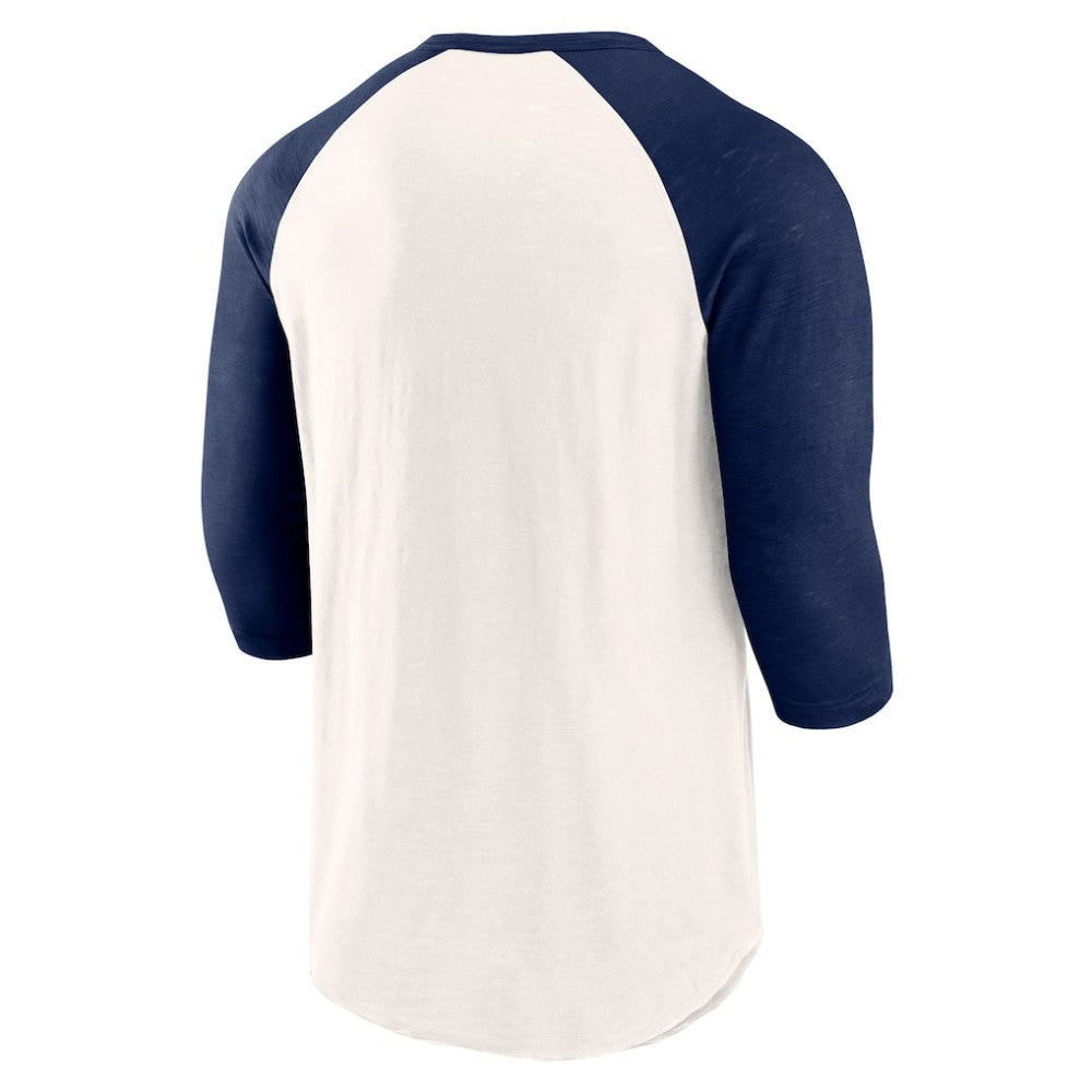 Detroit Tigers Backdoor Slider Raglan 3/4-Sleeve T-Shirt - White/Navy