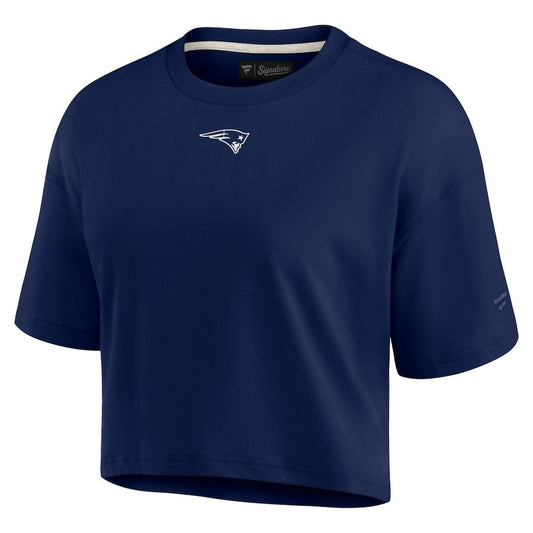 New England Patriots Women's Elements Super Soft Boxy Cropped T-Shirt - Navy online