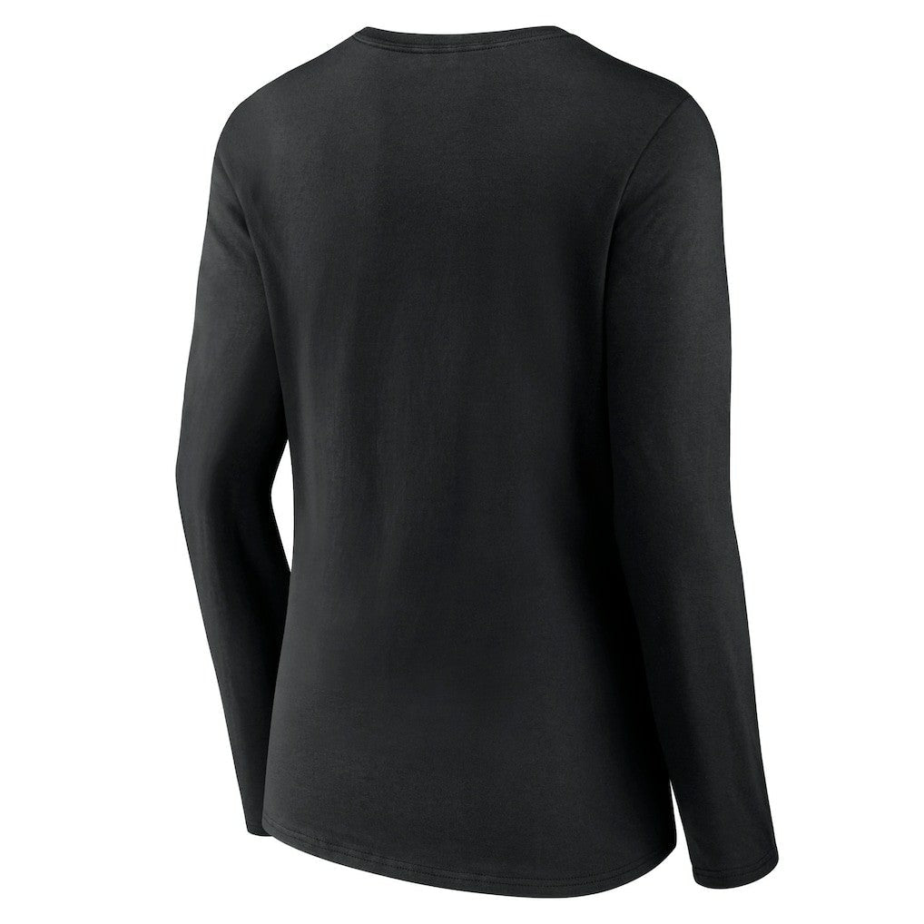 Washington Commanders Women's Logo Team Lockup Long Sleeve V-Neck T-Shirt - Black for sale
