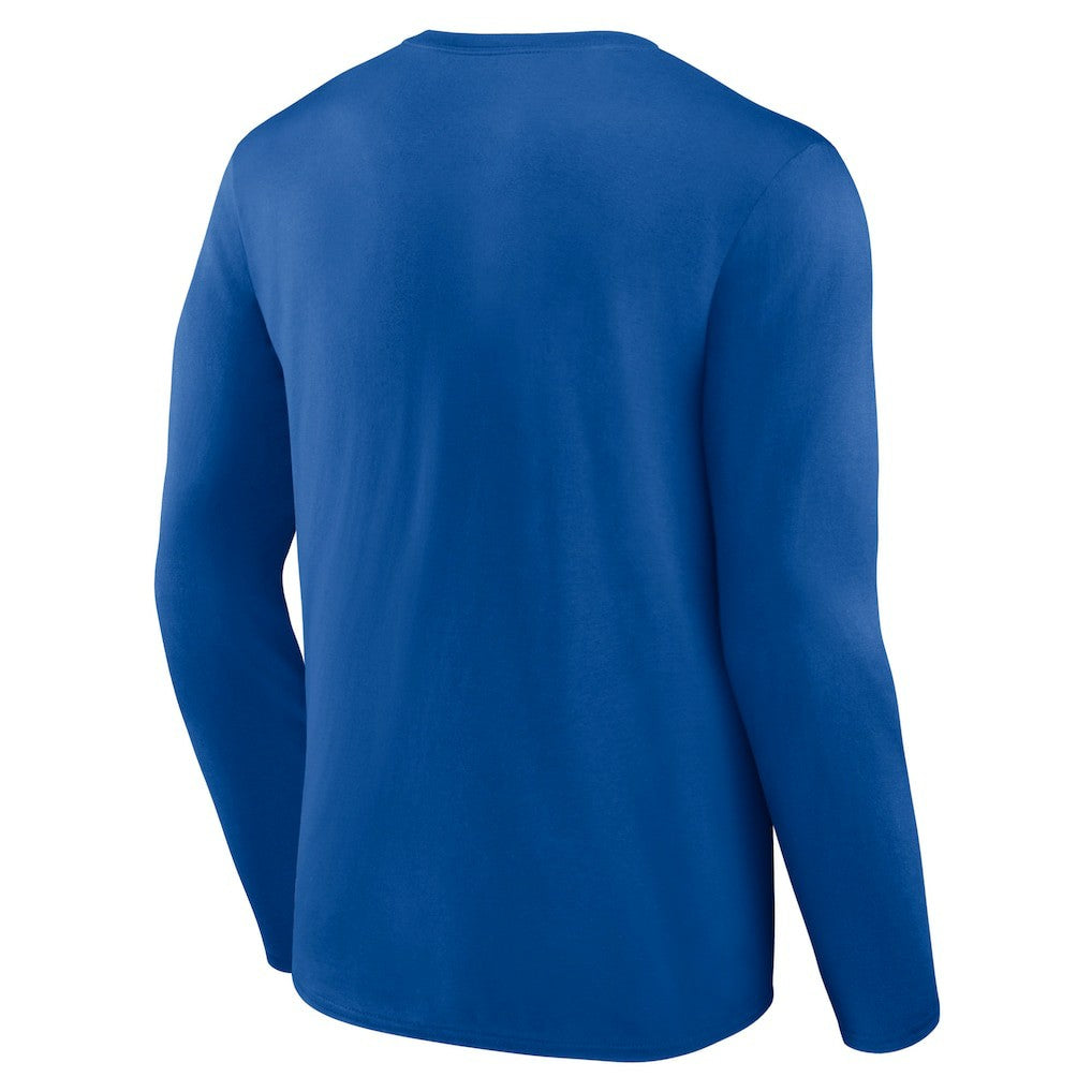 Buffalo Bills Logo Team Lockup Long Sleeve T-Shirt - Royal for sale