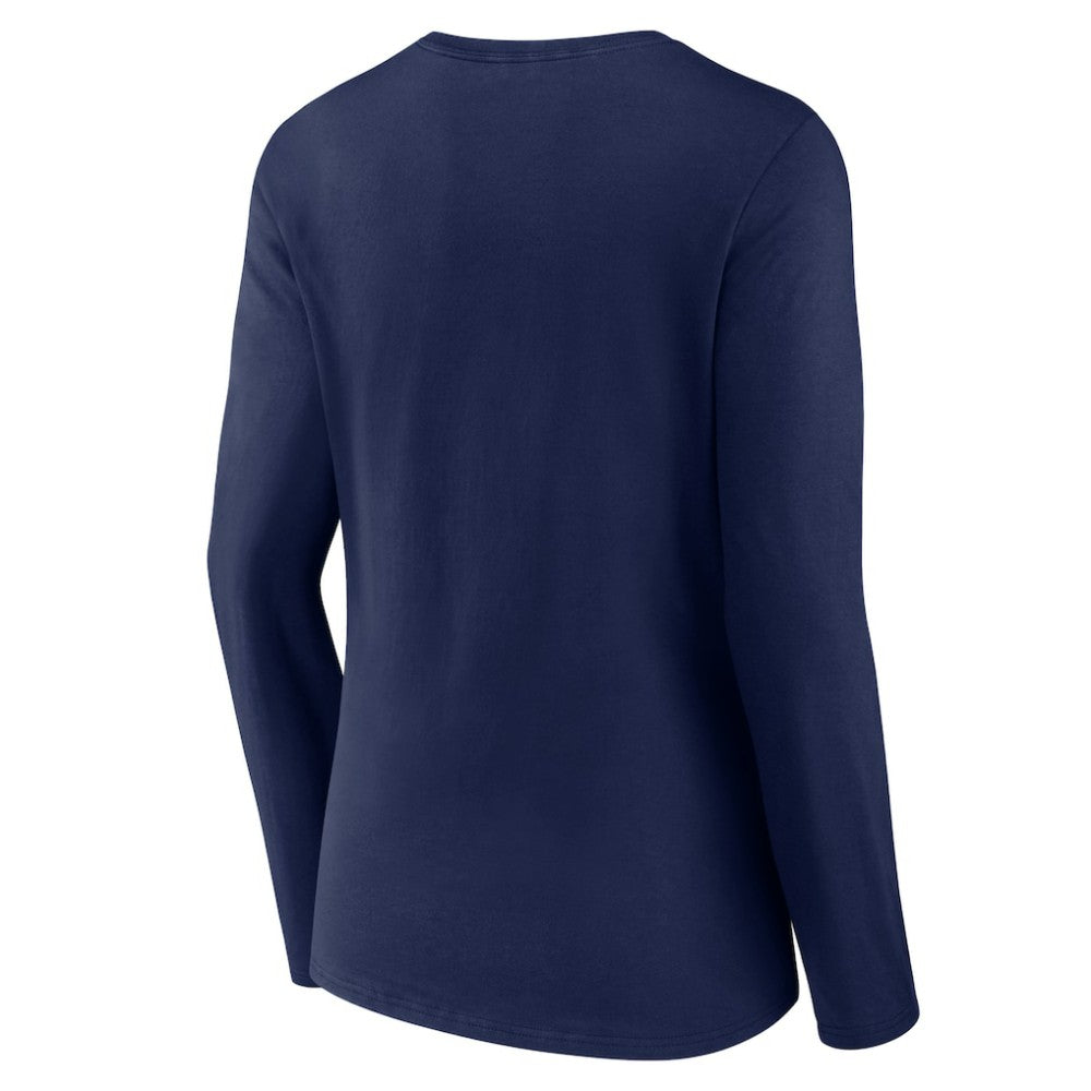 Cleveland Guardians Women's Live For It Long Sleeve Long Sleeve V-Neck T-Shirt - Navy