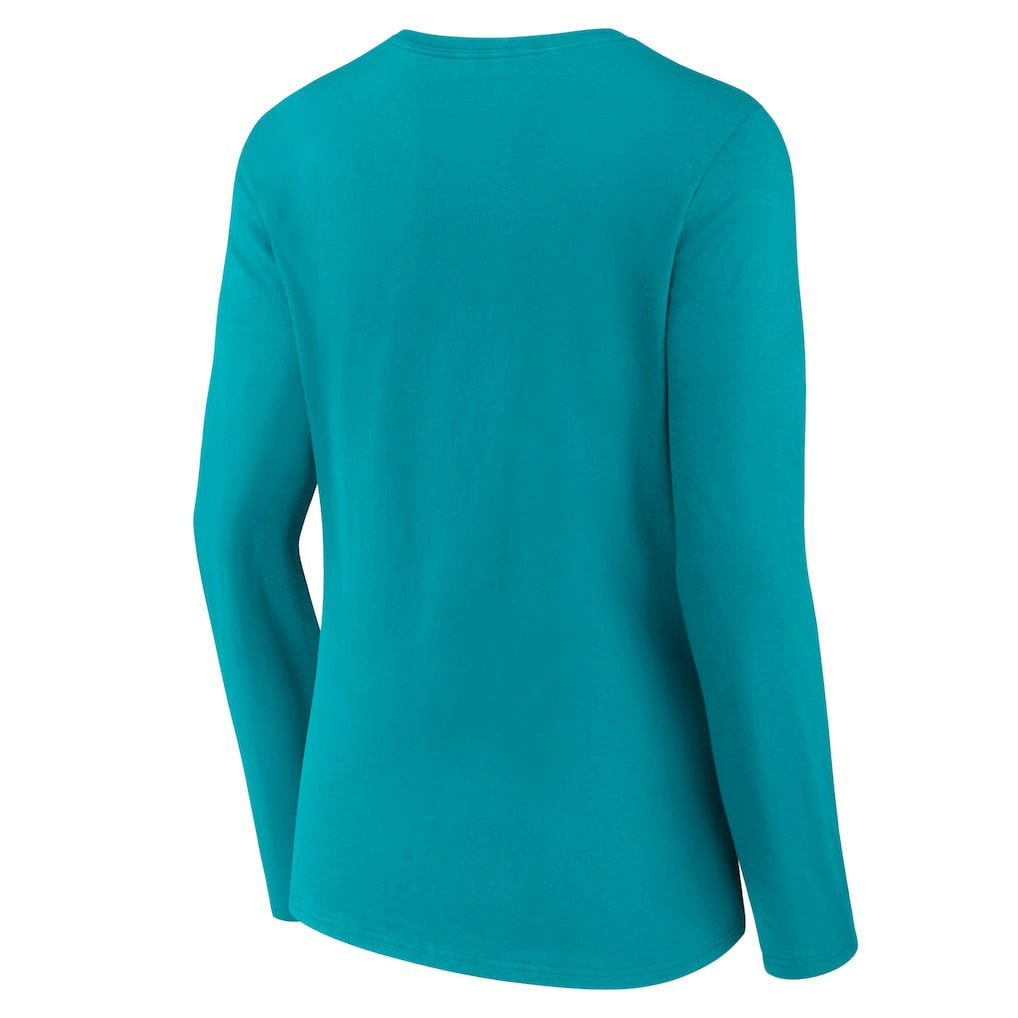 Charlotte Hornets Women's Logo Long Sleeve V-Neck T-Shirt - Aqua sale