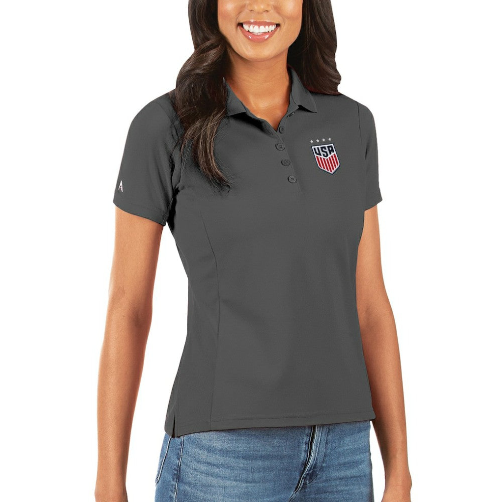 USWNT Antigua Women's Legacy Pique Polo - Gray outlet