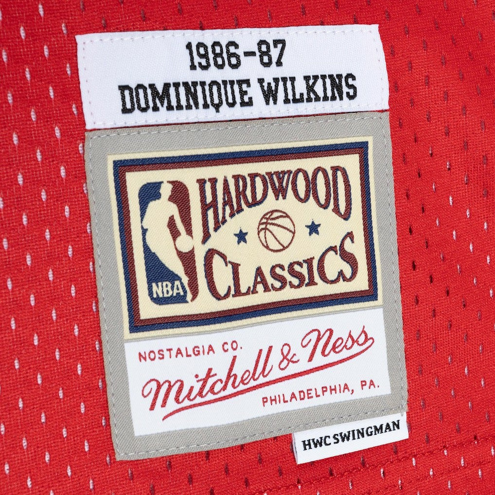 Dominique Wilkins Atlanta Hawks Hardwood Classics 1986/87 Split Swingman Jersey - Yellow/Red | Mitchell & Ness cheap