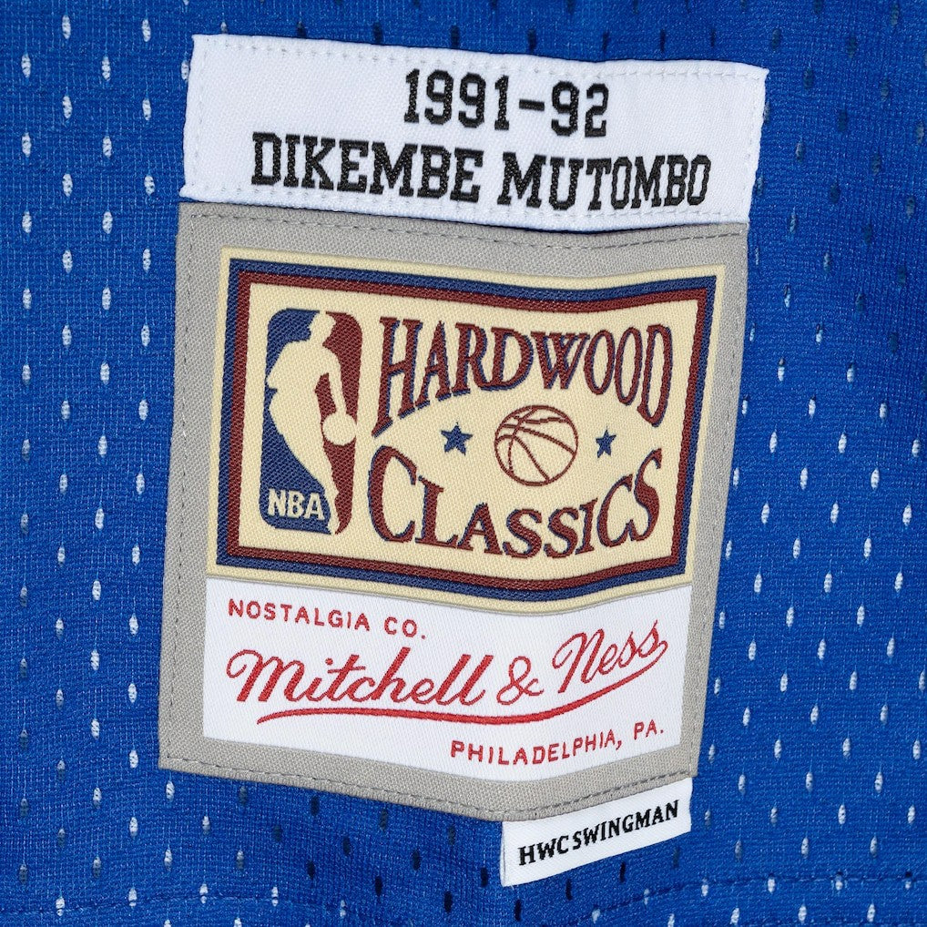 Dikembe Mutombo Denver Nuggets Hardwood Classics 1991/92 Split Swingman Jersey sale - Royal/Gold | Mitchell & Ness sale