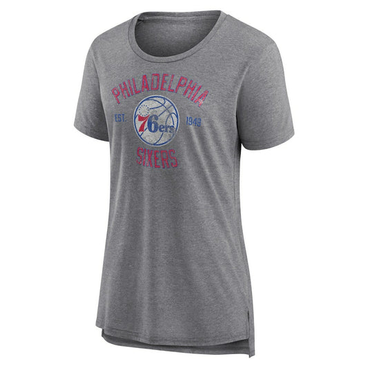 Philadelphia 76ers Women's Heritage Tri-Blend T-Shirt - Heather Gray cheap