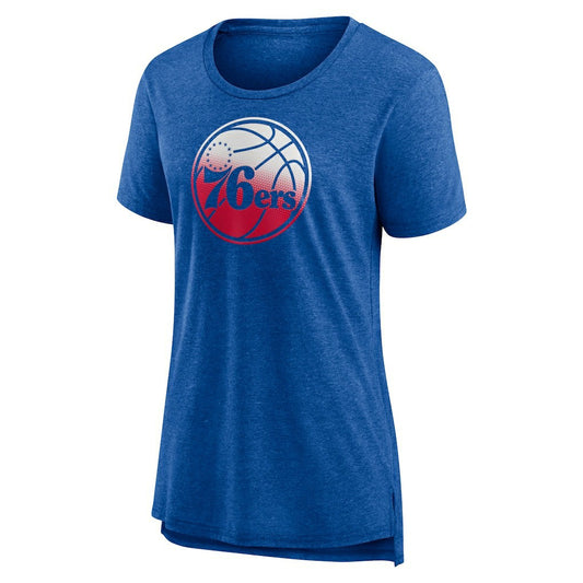 Philadelphia 76ers Women's Gradient Logo Tri-Blend T-Shirt - Heather Red outlet