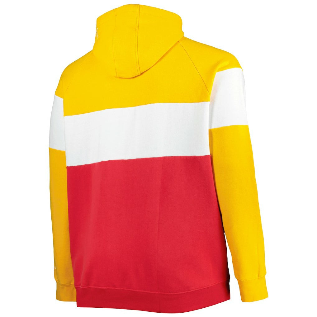 Kansas City Chiefs New Era Big & Tall Current Colorblock Raglan Fleece Pullover Hoodie - Red/Gold sale