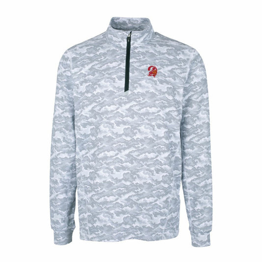 Tampa Bay Buccaneers Cutter & Buck Throwback Logo Traverse Camo Print Stretch Quarter-Zip Pullover Top - Charcoal sale
