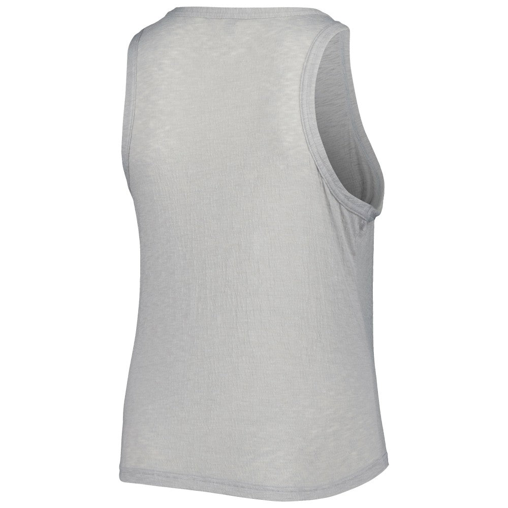 Miami Marlins Soft as a Grape Women's Plus Size High Neck Tri-Blend Tank Top - Gray