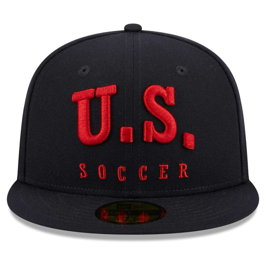 USMNT New Era Text 59FIFTY Fitted Hat - Navy | New Era outlet