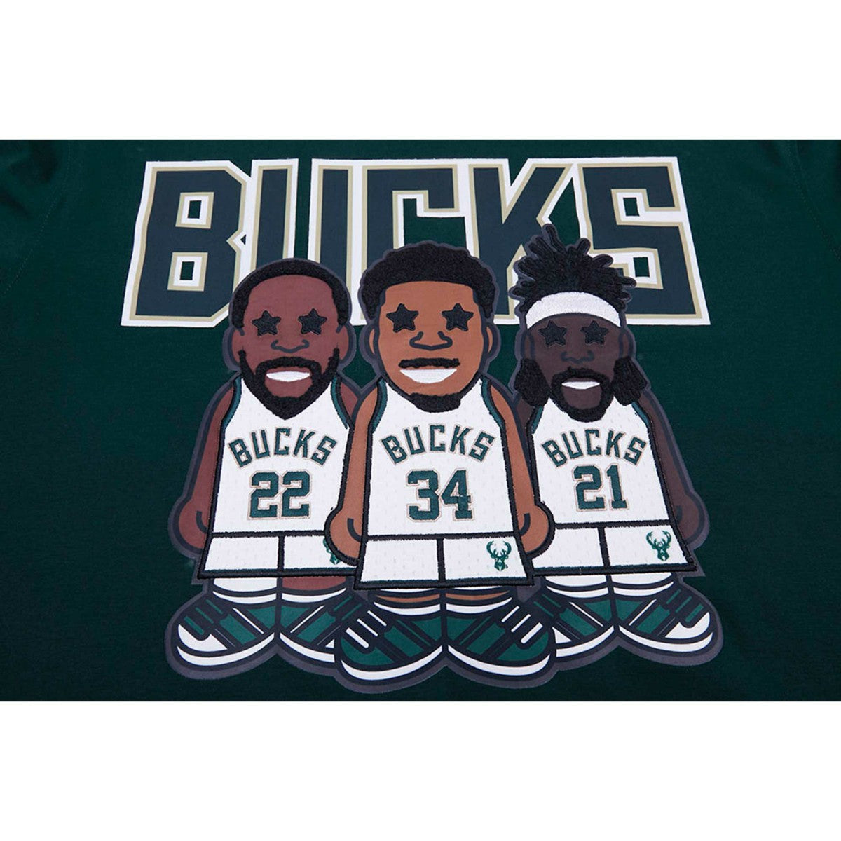 Giannis Antetokounmpo, Jrue Holiday, Khris Middleton Milwaukee Bucks Pro Standard Multi Lineup T-Shirt - Hunter Green sale