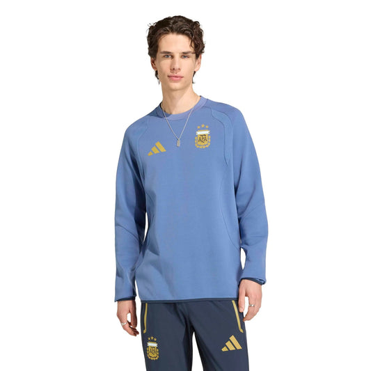 2026 Argentina Men's Tiro Travel Crewneck Sweatshirt Crew Blue