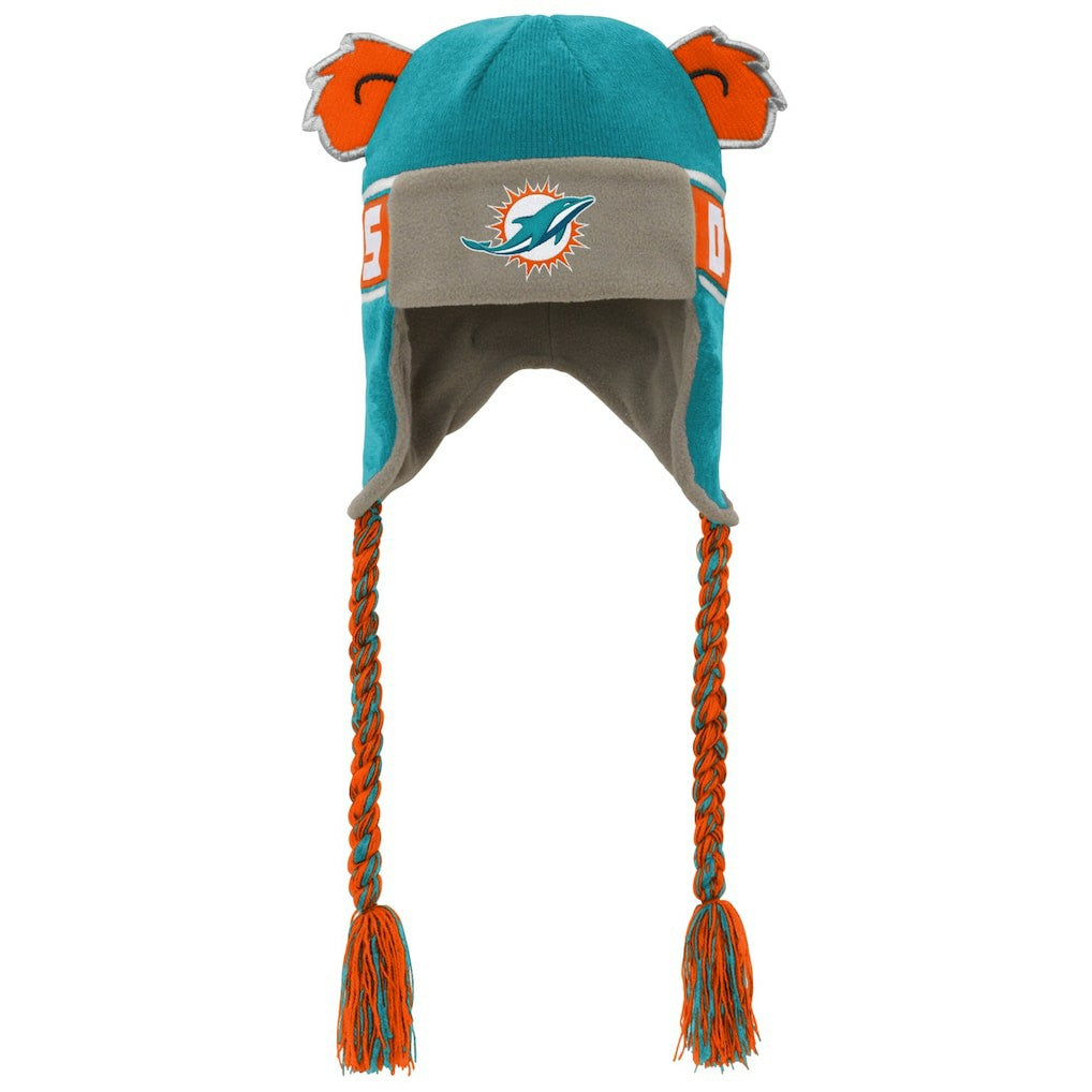 Miami Dolphins Youth Wordmark Ears Trooper Knit Hat - Aqua cheap