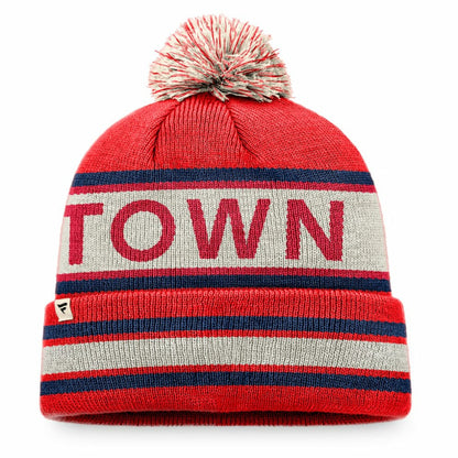 Washington Nationals Hometown Slogan Cuffed Knit Hat with Pom - Red/Natural