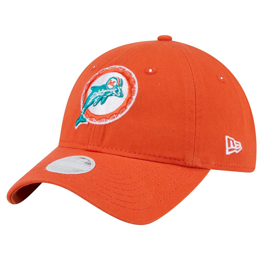 Miami Dolphins New Era Women's Throwback Main Core Classic 2.0 9TWENTY Adjustable Hat - Orange on sale