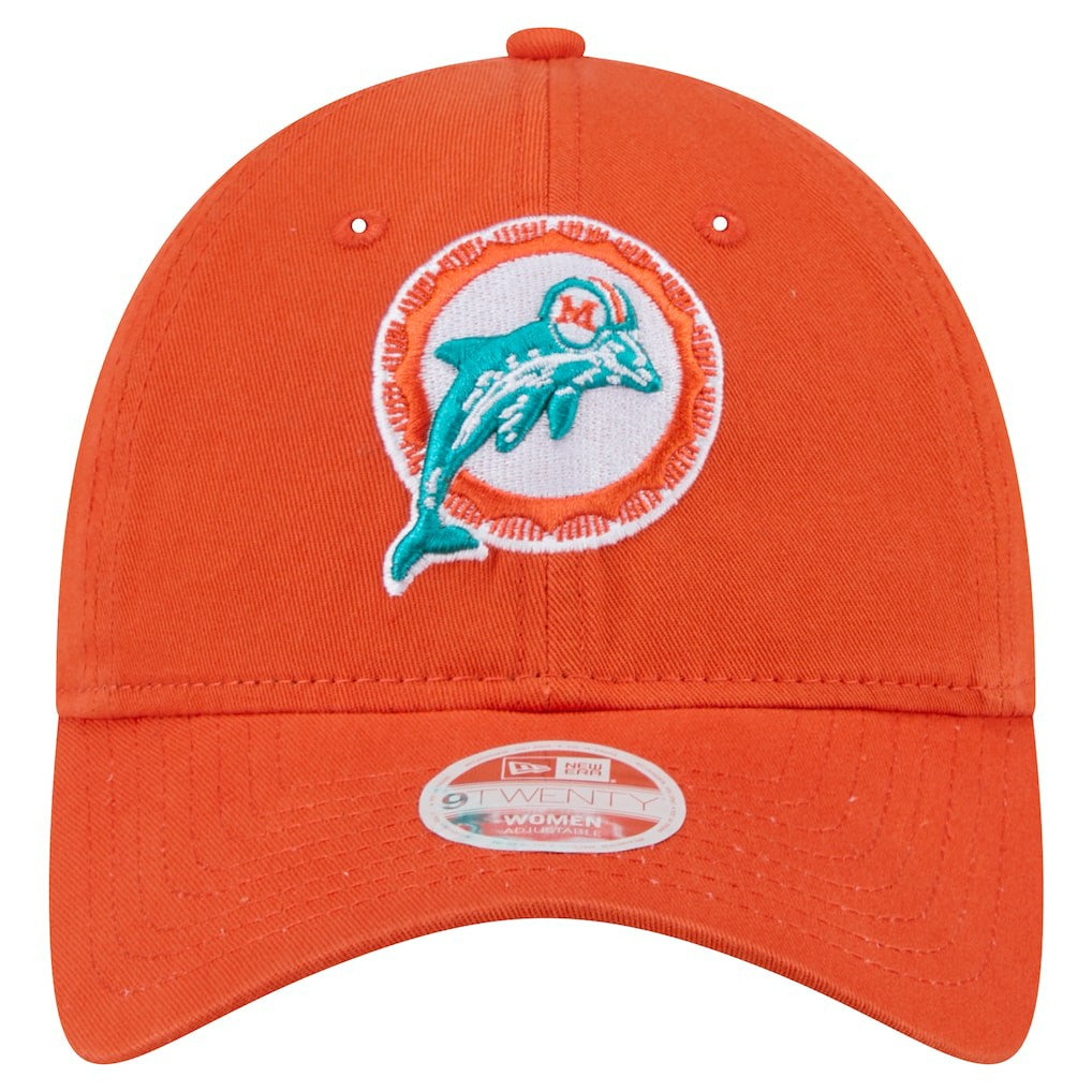 Miami Dolphins New Era Women's Throwback Main Core Classic 2.0 9TWENTY Adjustable Hat - Orange on sale