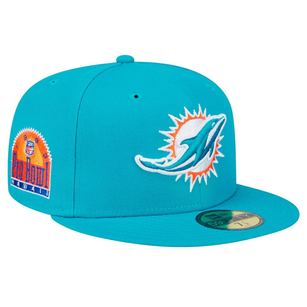 Miami Dolphins New Era Main Patch 59FIFTY Fitted Hat - Aqua outlet