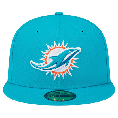 Miami Dolphins New Era Main Patch 59FIFTY Fitted Hat - Aqua outlet