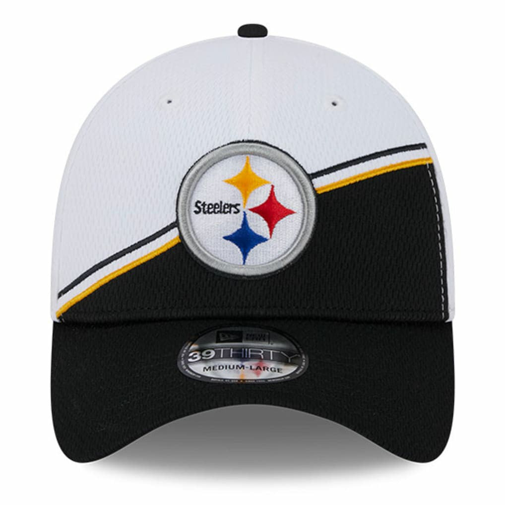 Pittsburgh Steelers New Era 2023 Sideline 39THIRTY Flex Hat - White/Black for sale