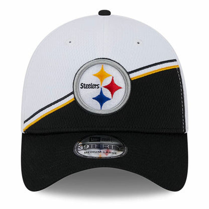 Pittsburgh Steelers New Era 2023 Sideline 39THIRTY Flex Hat - White/Black for sale