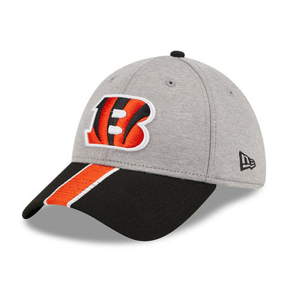 Cincinnati Bengals New Era Striped 39THIRTY Flex Hat - Heather Gray/Black sale
