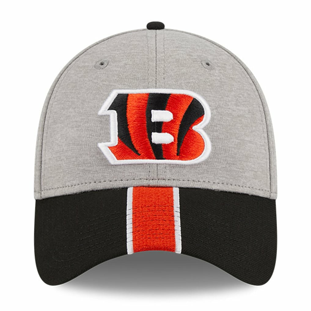 Cincinnati Bengals New Era Striped 39THIRTY Flex Hat - Heather Gray/Black sale