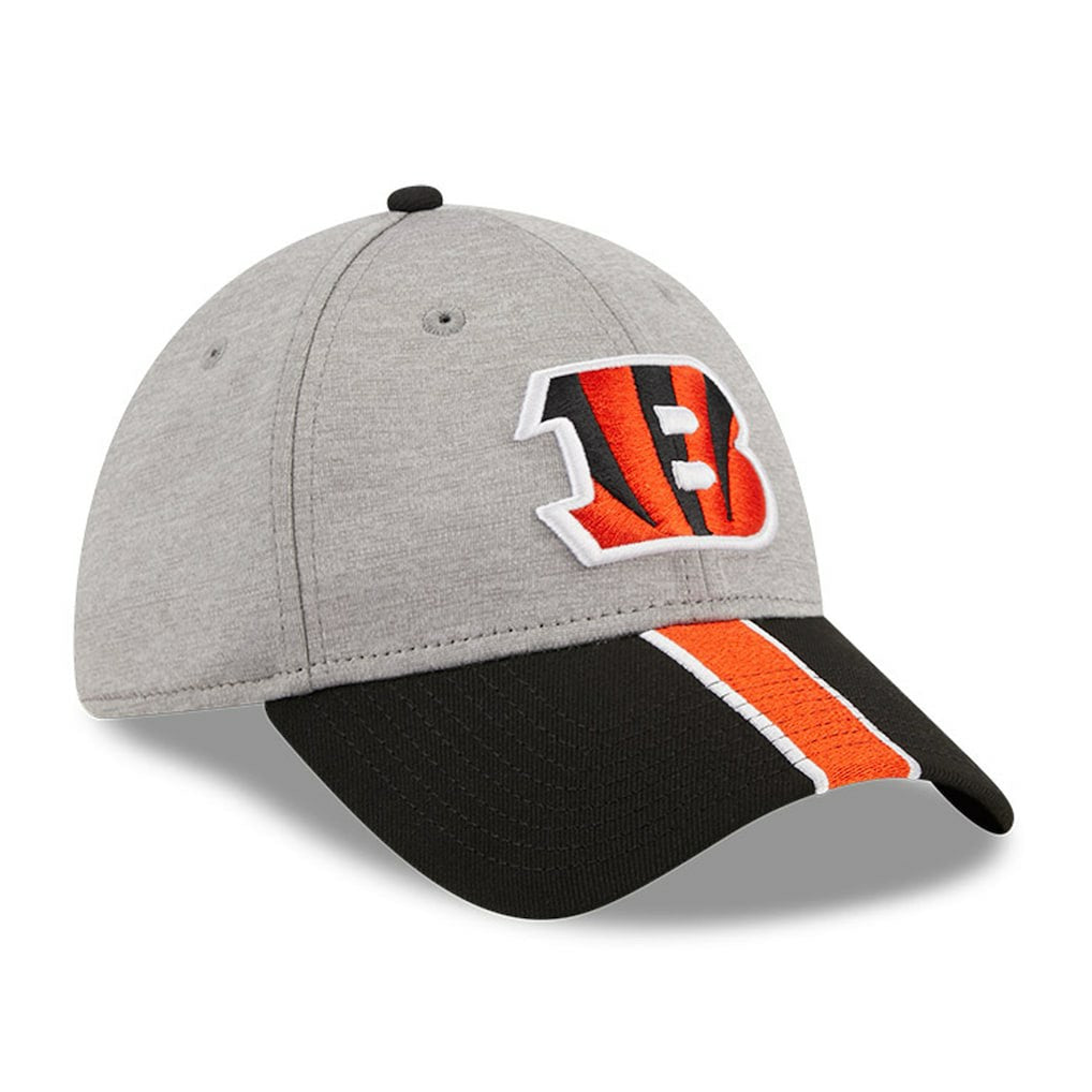 Cincinnati Bengals New Era Striped 39THIRTY Flex Hat - Heather Gray/Black sale