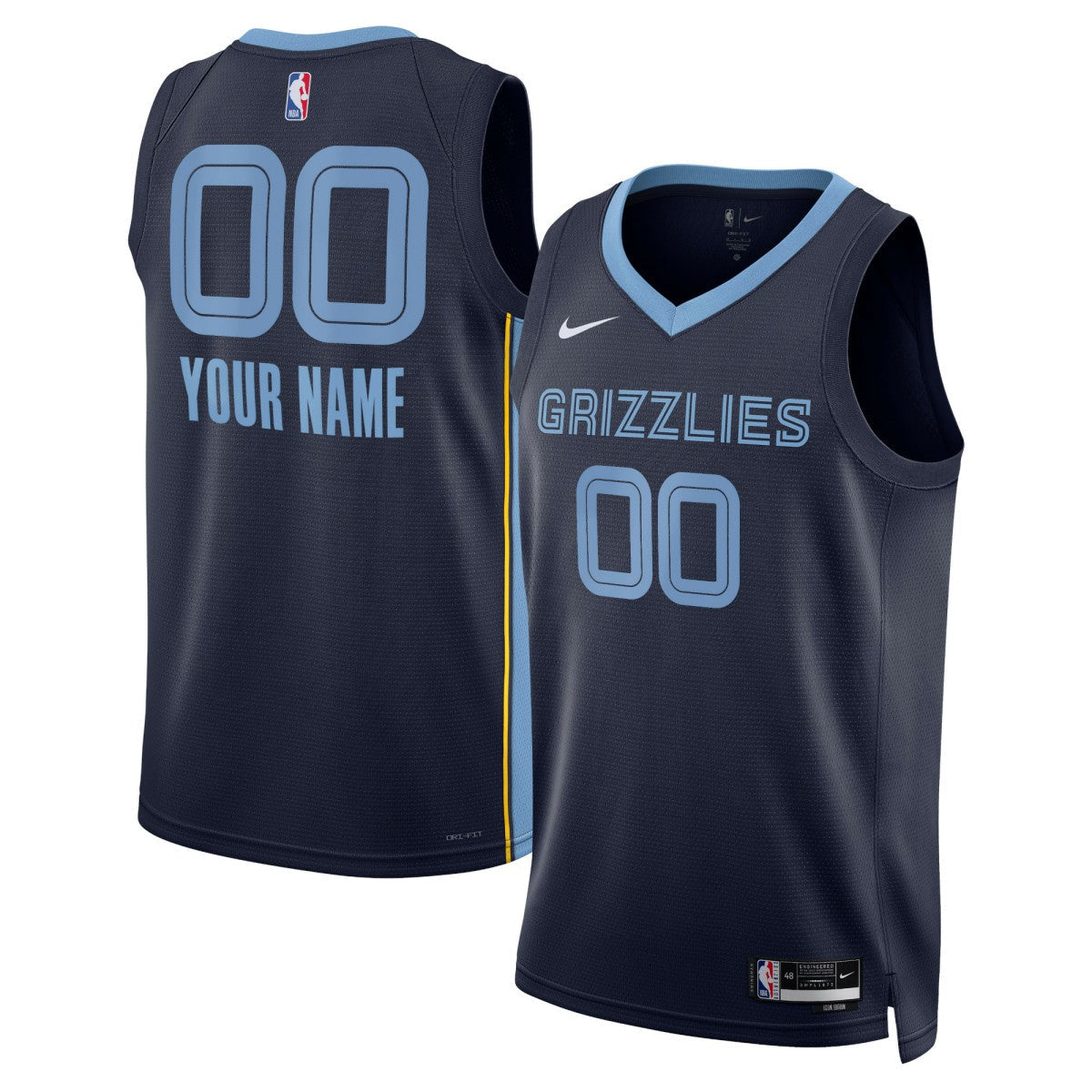 Memphis Grizzlies Unisex Swingman Custom Jersey Navy - Icon Edition | Nike sale