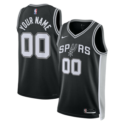 San Antonio Spurs Unisex Swingman Custom Jersey Black - Icon Edition | Nike cheap