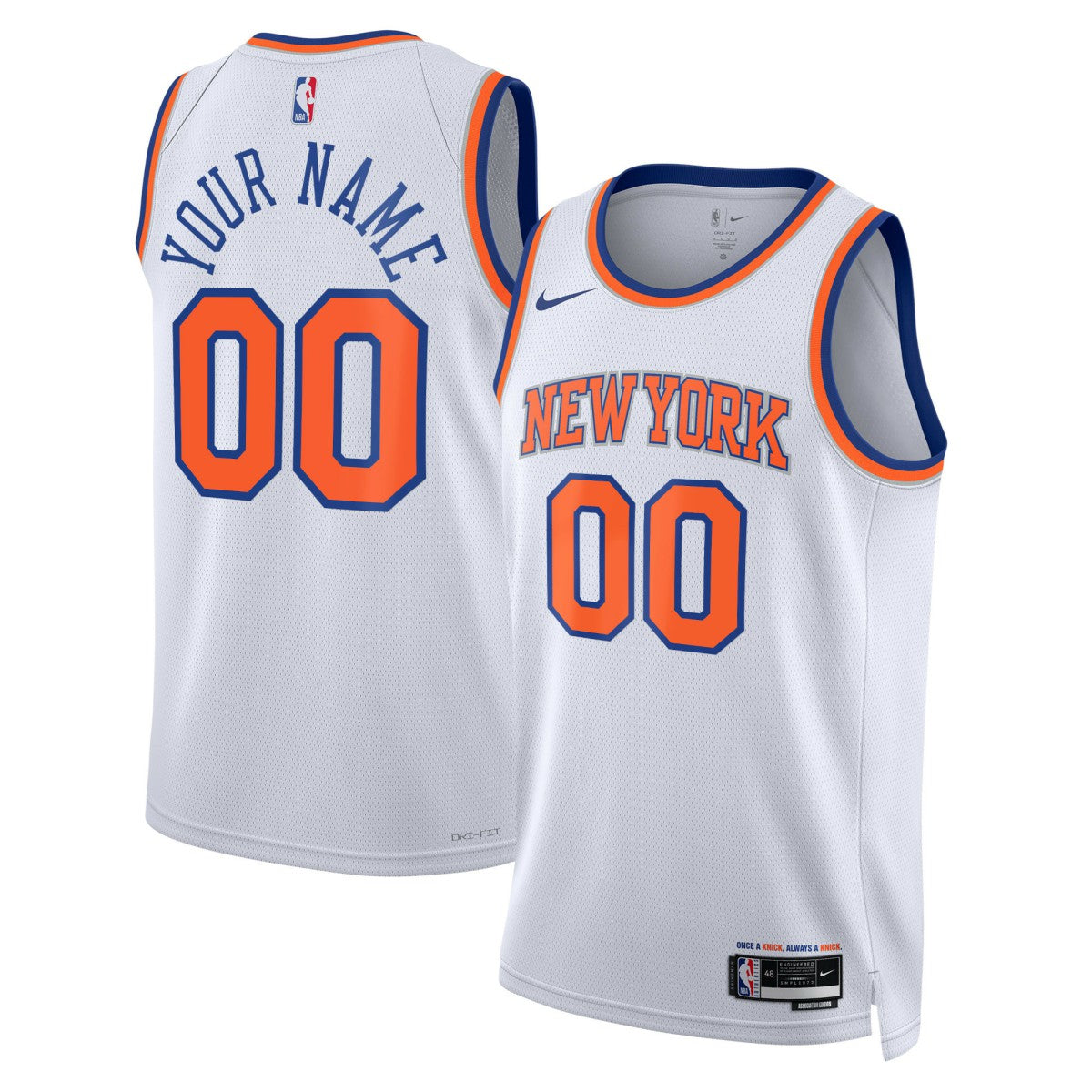 New York Knicks Unisex Swingman Custom Jersey White - Association Edition | Nike for sale