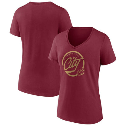 Cleveland Cavaliers Women's Team Pride V-Neck T-Shirt sale - Wine discount