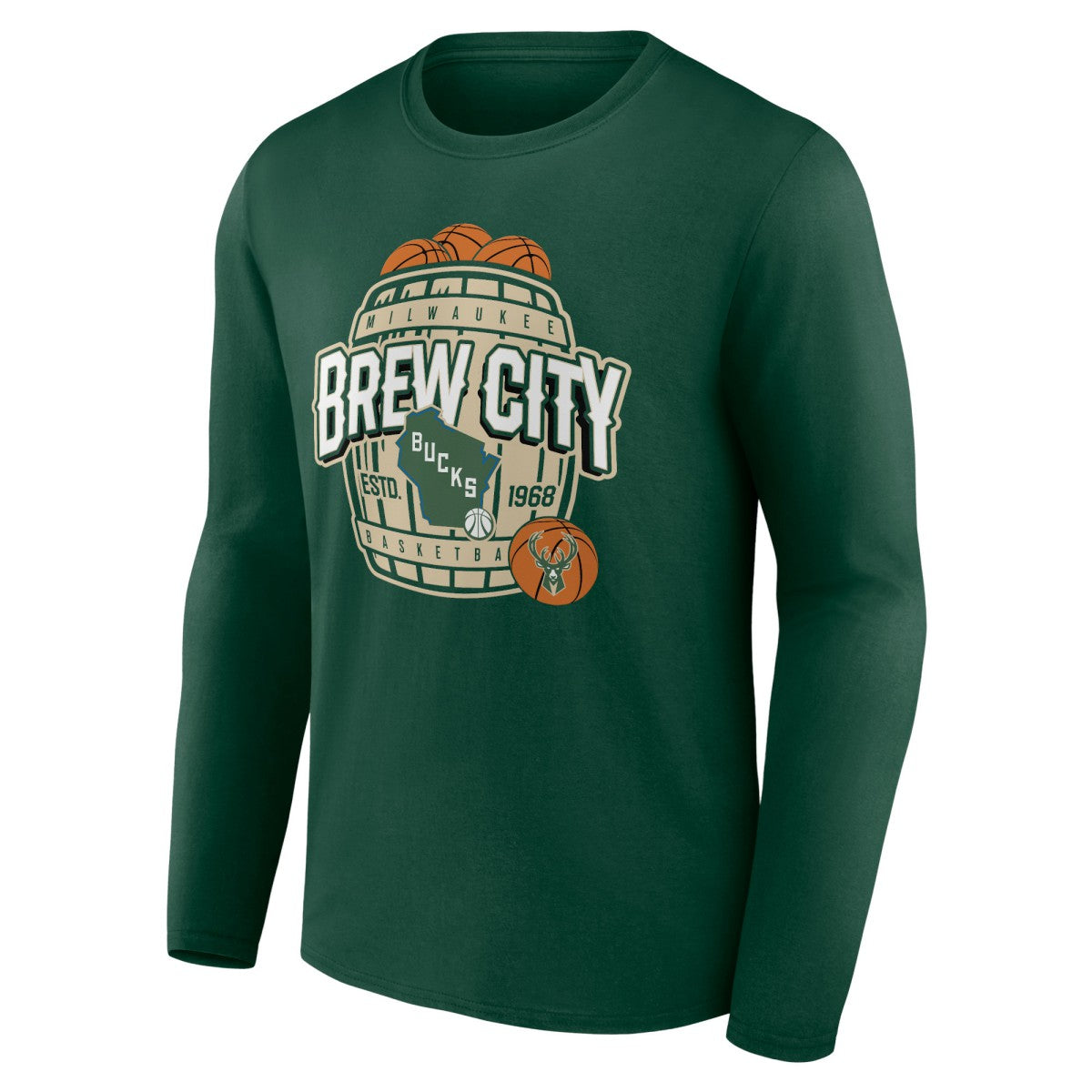 Milwaukee Bucks Announcer Long Sleeve T-Shirt - Hunter Green cheap