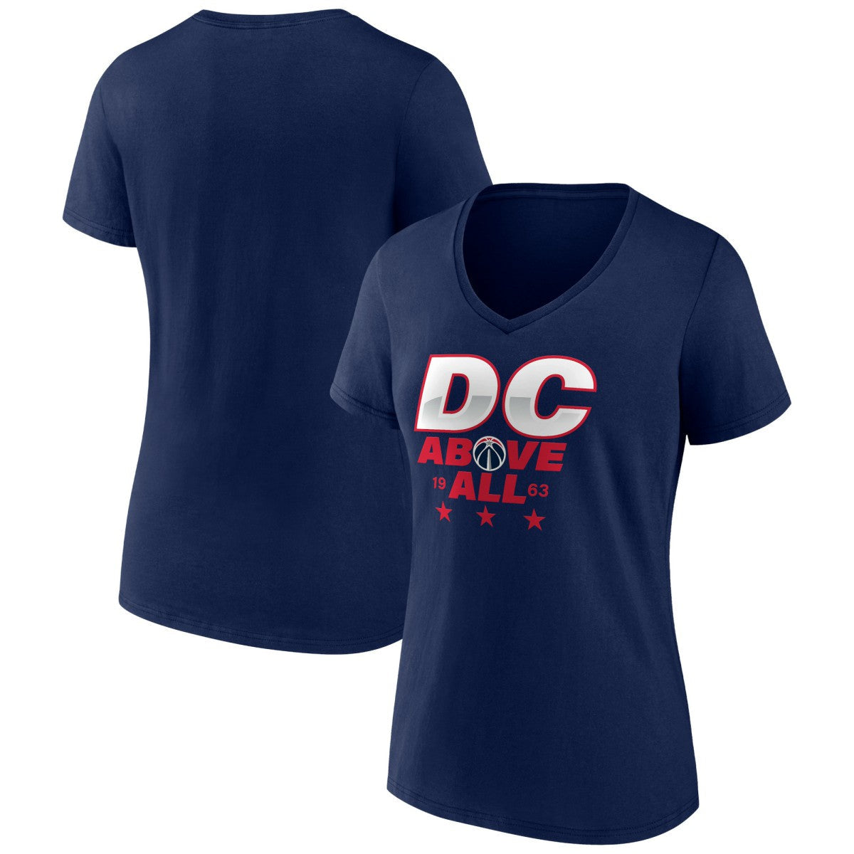 Washington Wizards Women's Announcer V-Neck T-Shirt - Navy discount