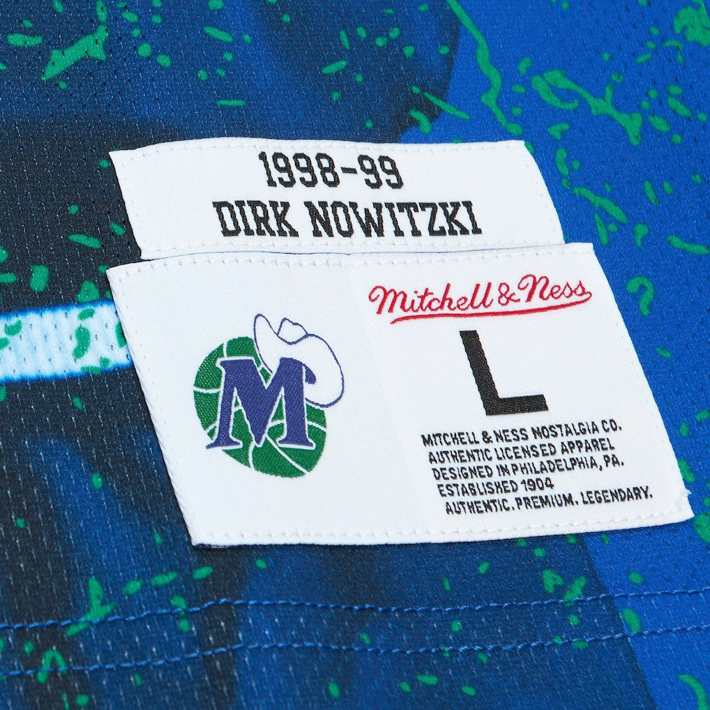 Dirk Nowitzki Dallas Mavericks Hardwood Classics Player Burst Tank Top sale - Blue | Mitchell & Ness online