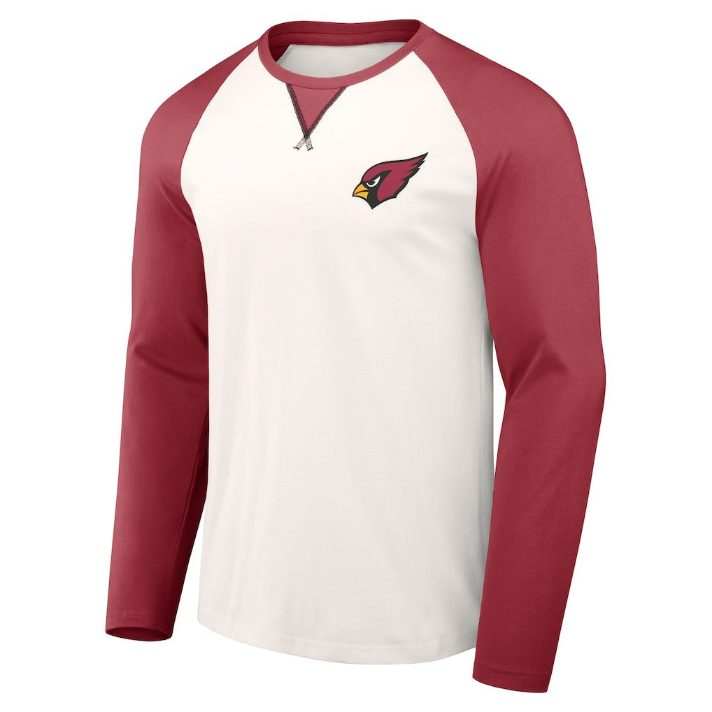 Arizona Cardinals NFL x Darius Rucker Collection Long Sleeve Raglan T-Shirt - Cream/Cardinal on sale