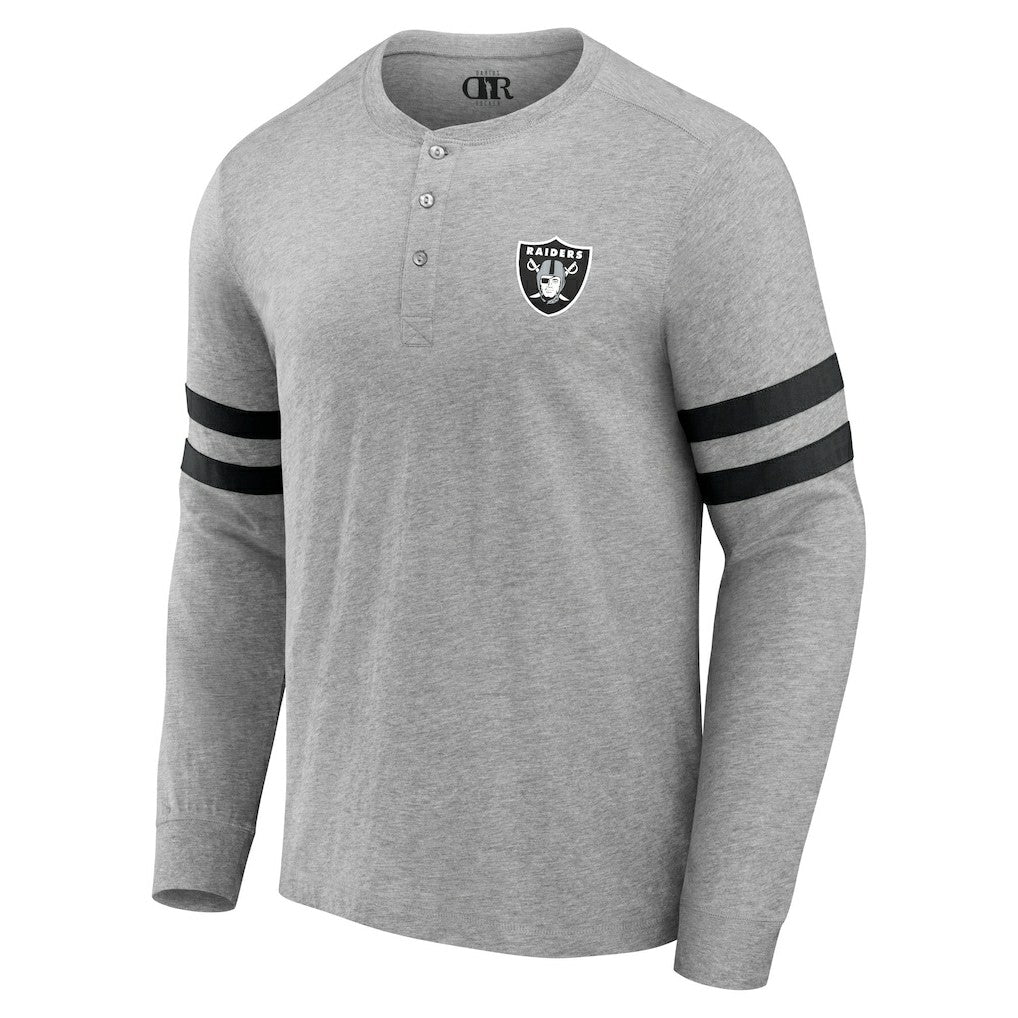 Las Vegas Raiders NFL x Darius Rucker Collection Henley Long Sleeve T-Shirt - Heather Gray discount