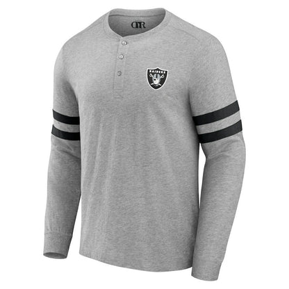 Las Vegas Raiders NFL x Darius Rucker Collection Henley Long Sleeve T-Shirt - Heather Gray discount