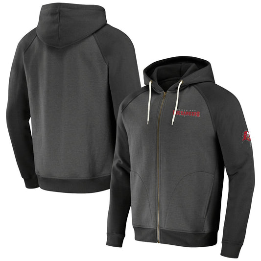 Tampa Bay Buccaneers NFL x Darius Rucker Collection Raglan Full-Zip Hoodie - Pewter sale