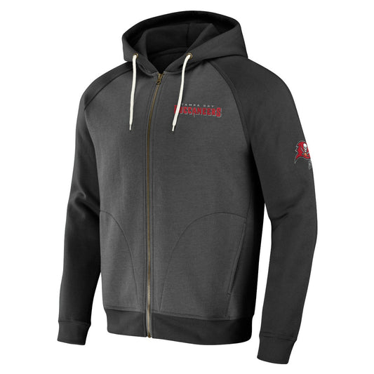 Tampa Bay Buccaneers NFL x Darius Rucker Collection Raglan Full-Zip Hoodie - Pewter sale