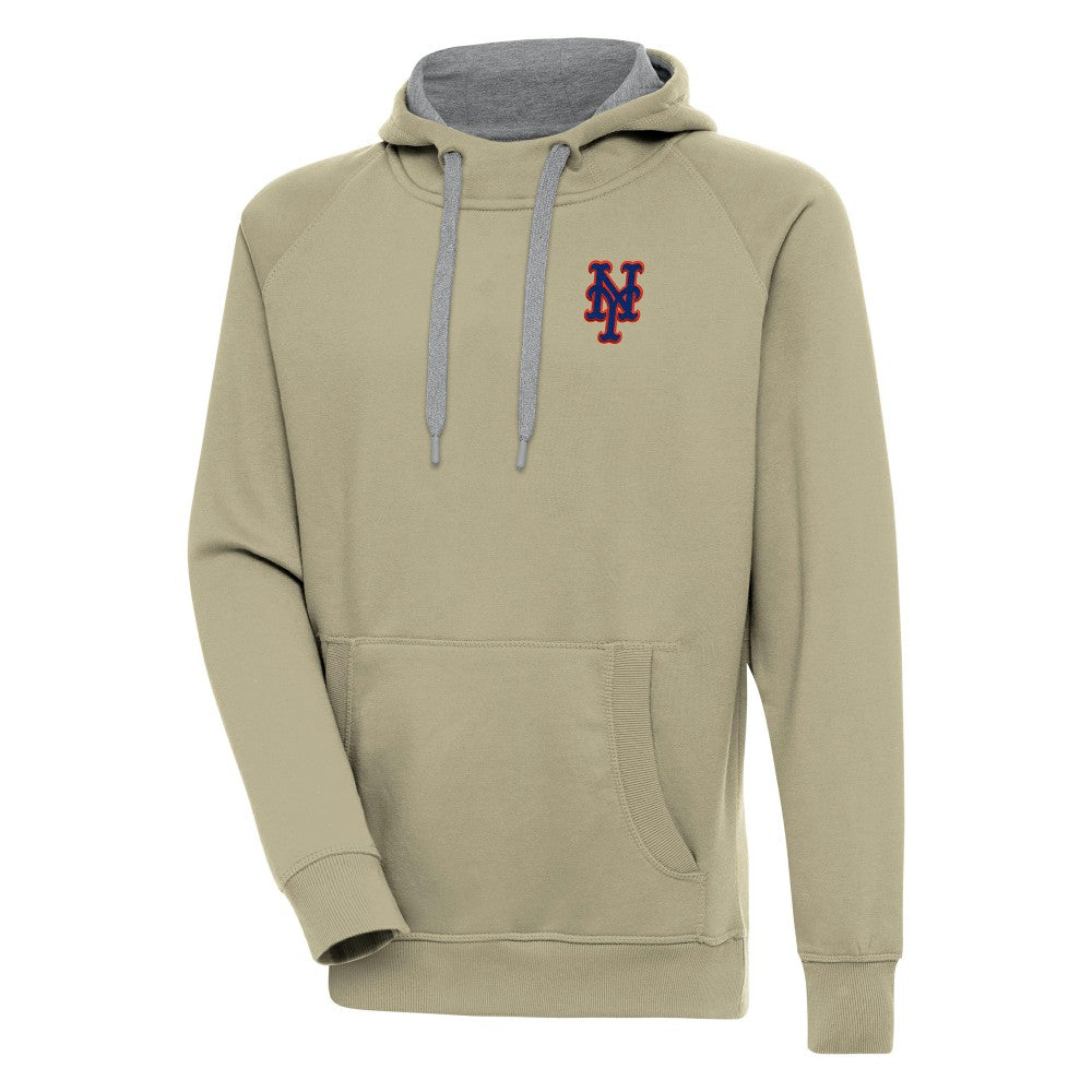 New York Mets Antigua Victory Pullover Hoodie - Khaki