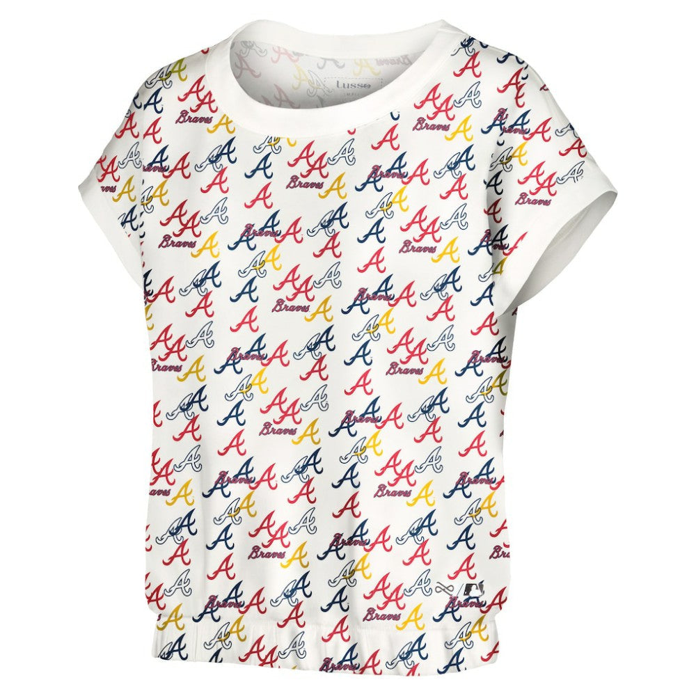Atlanta Braves Lusso Women's Madge Dolman Tri-Blend T-Shirt - White