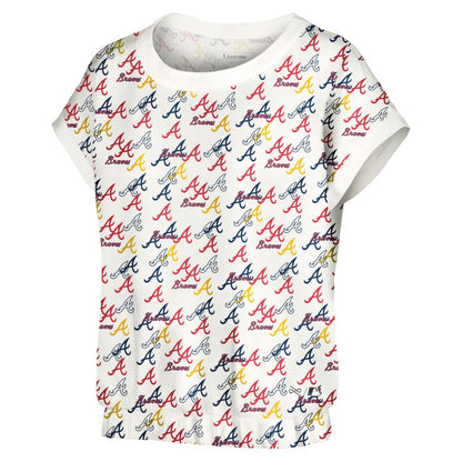Atlanta Braves Lusso Women's Madge Dolman Tri-Blend T-Shirt - White