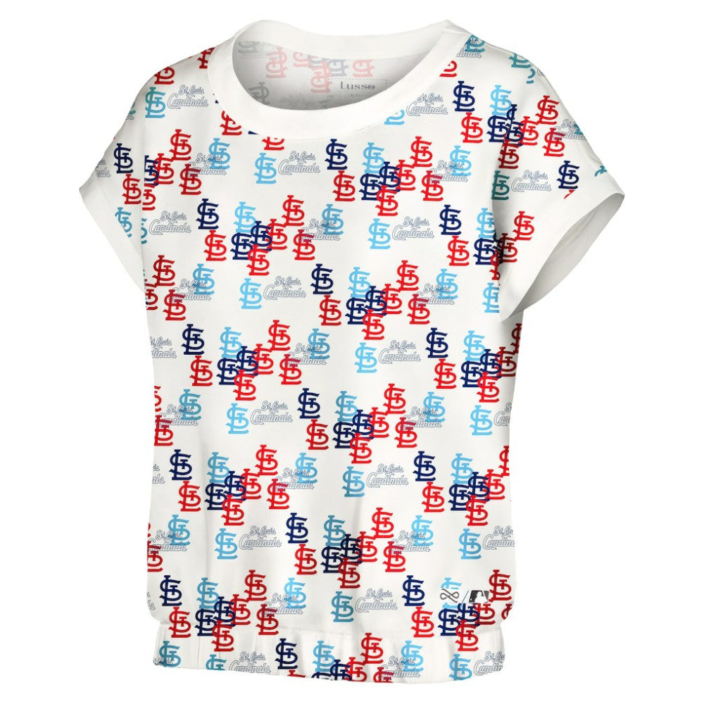 St. Louis Cardinals Lusso Women's Madge Dolman Tri-Blend T-Shirt - White