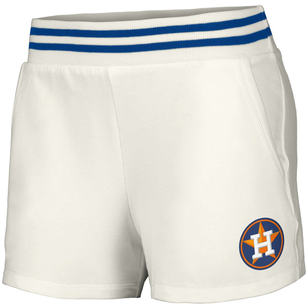 Houston Astros Lusso Women's Maeg Tri-Blend Pocket Shorts - White