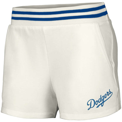 Los Angeles Dodgers Lusso Women's Maeg Tri-Blend Pocket Shorts - White