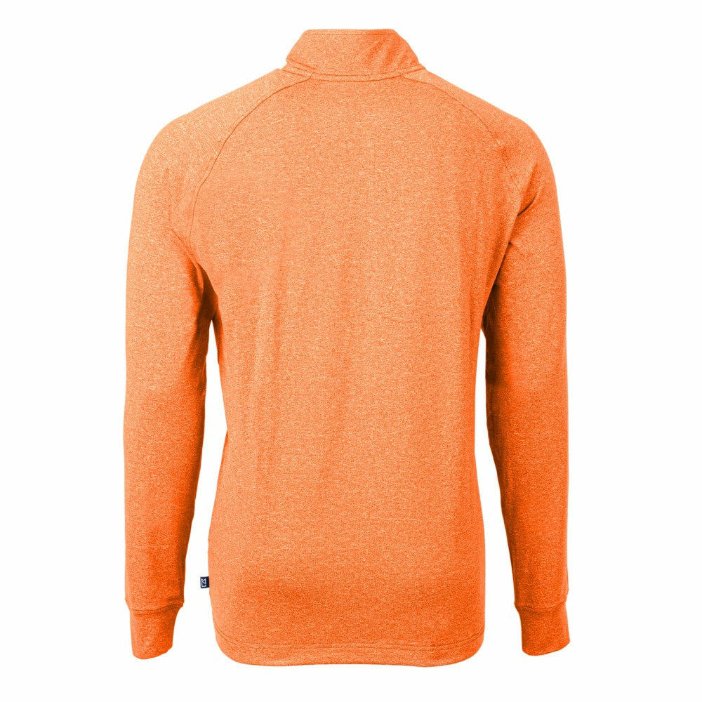 New York Mets Cutter & Buck Adapt Eco Knit Stretch Recycled Quarter-Zip Pullover Top - Heather Orange